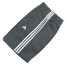ADIDAS 3 Stripes 9" Fleece Shorts sz M Medium Heather Dark Gray White IJ6486