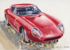 Alan Crisp Watercolour Painting Ferrari 275 GTB/C