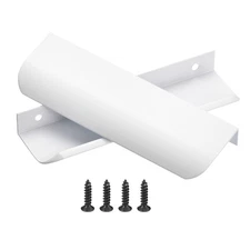10 Pack Finger Edge Pull Cabinet Handles 96mm Hole Center White