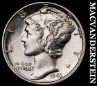 1943 Mercury Dime - Choice Gem Brilliant Uncirculated+++  Lustrous  #G7132