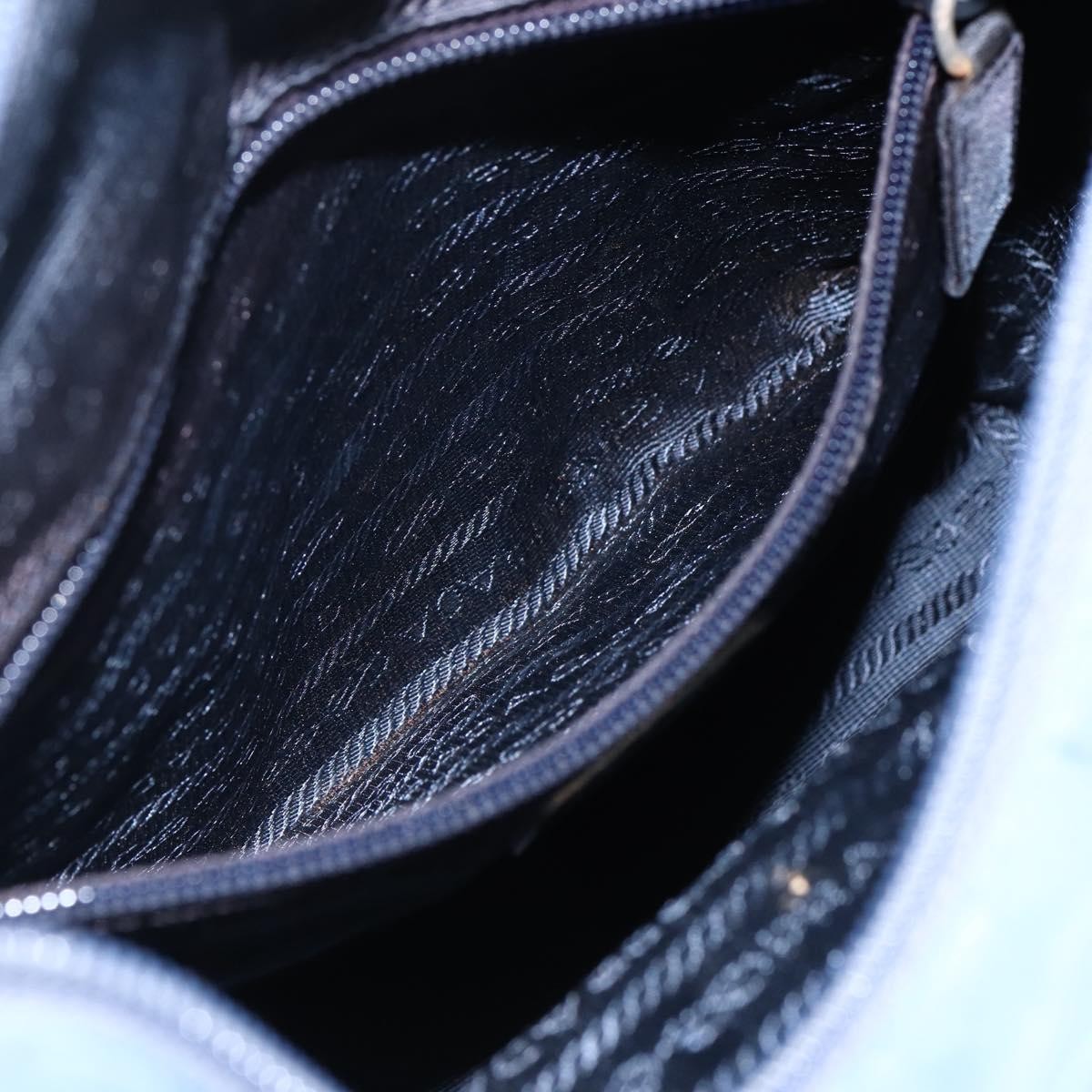 PRADA Tote Bag Nylon Blue Silver Auth BA10133 thumbnail 21