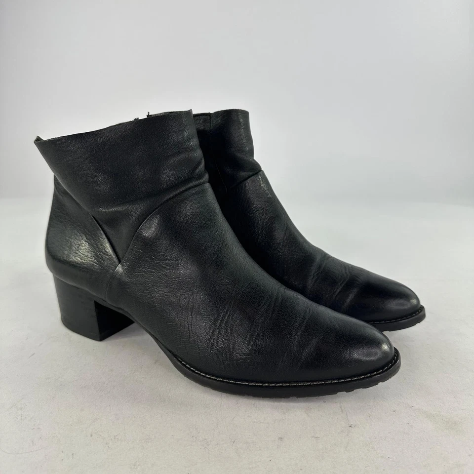 Paul Green Nelly Black Leather Ankle Booties Size 9 Womens Austria Chelsea Boot - Image 3 of 4