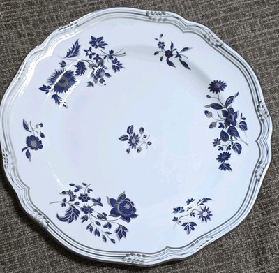 Spode Pennington Platinum Bone China Dinner Plate Blue White England Y8634