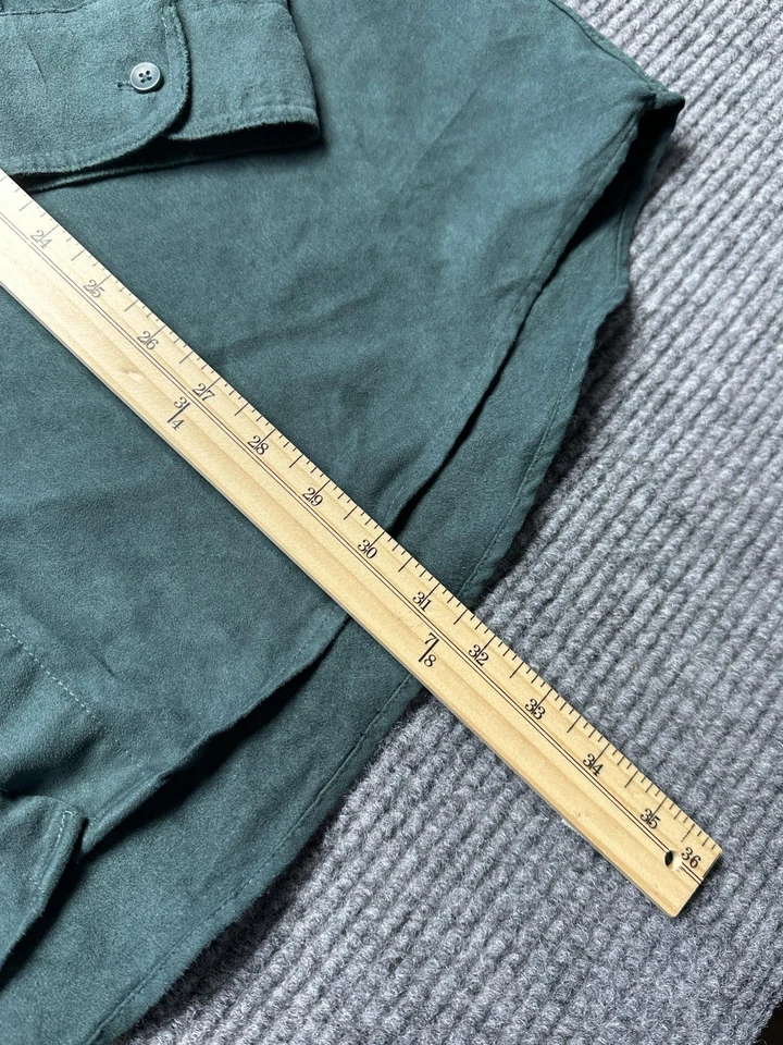 George Shirt Mens XL Sueded Button Down Long Sleeve Polyester Pockets Fall - Image 4 of 4