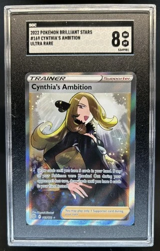 2022 Pokemon SWSH Brilliant Stars Cynthia's Ambition #169/172 SGC 8