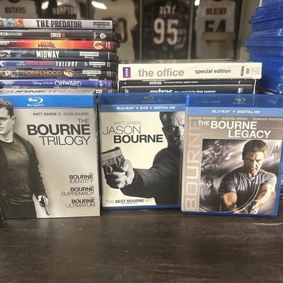 The Bourne Trilogy (3-Disc Blu-ray Set, 2002) + Bourne Legacy/Jason Bourne