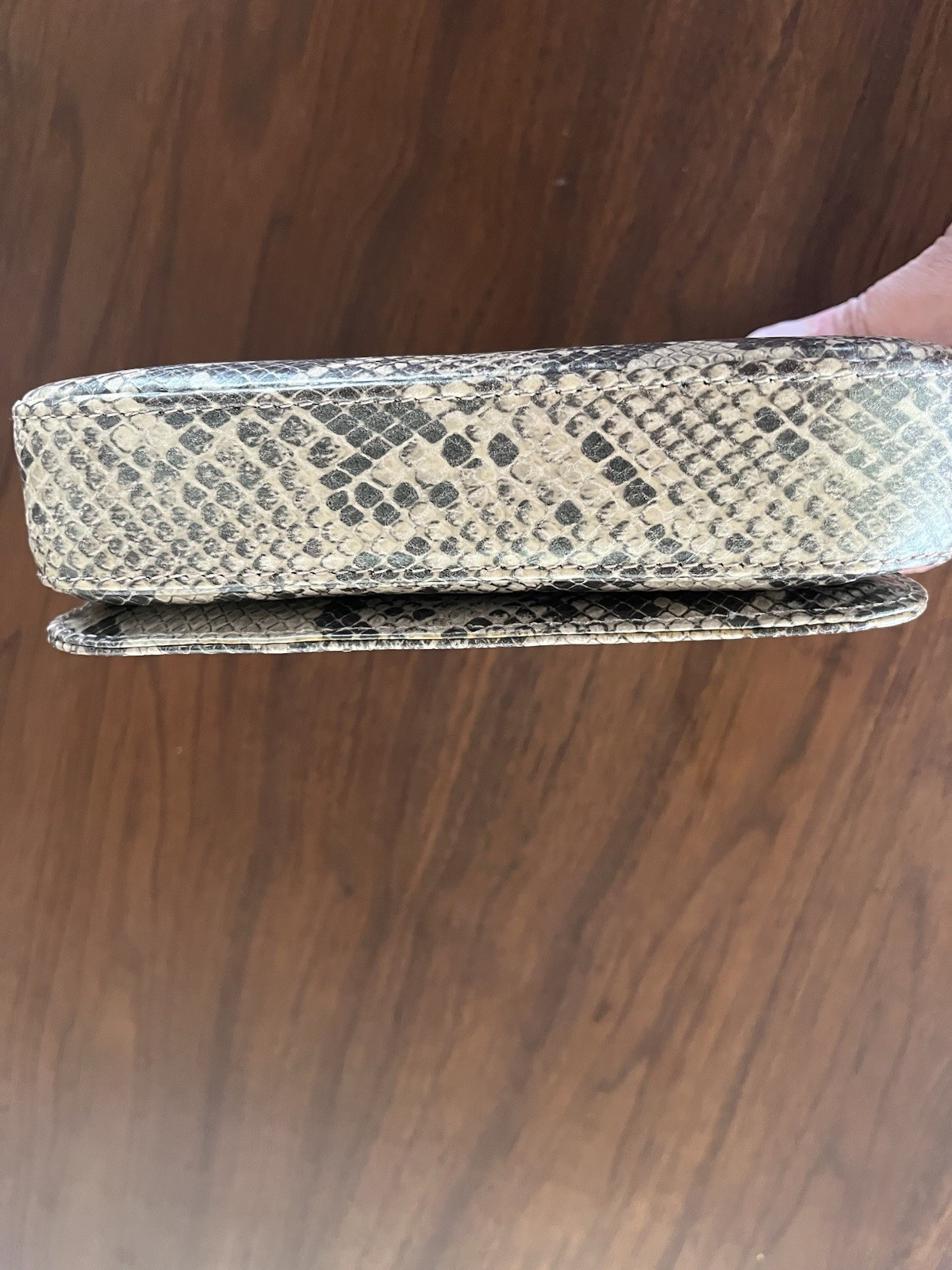Authentic CASHHIMI Black and White Python Embosse… - image 16