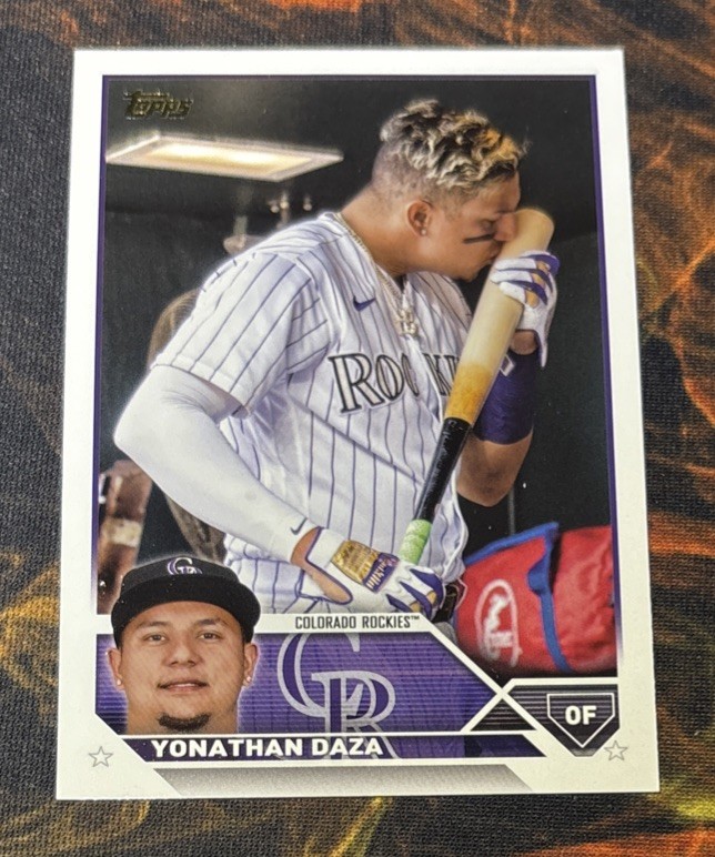 2023 Topps Series 1 Yonathan Daza #122 Golden Mirror SSP Rockies