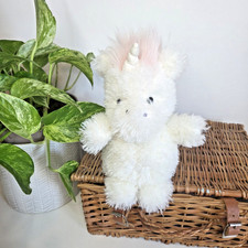 Jellycat Little Unicorn - Fluffy White Pink Soft Toy Small Curly Retired 7" (2)