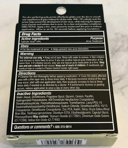 E.L.F. ACNE FIGHTING PUTTY PRIMER Universal SHEER New 0.74 Oz - Picture 4 of 4