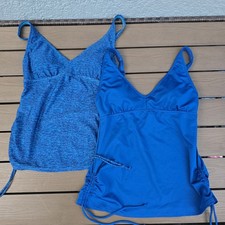 TYR Durafast Elite Women Solid Mantra Teal V-neck Tank Bundle Sz M New Sample