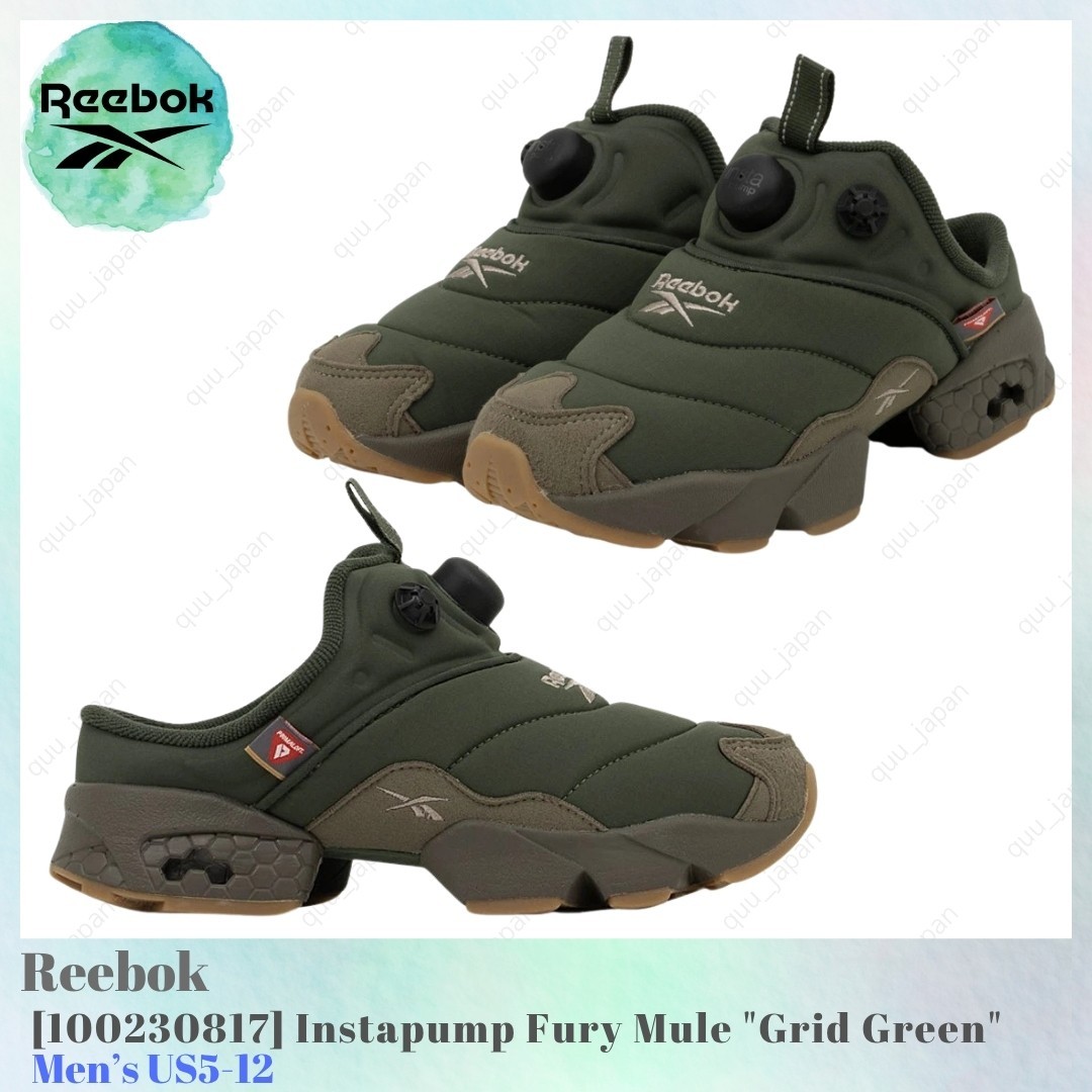 Reebok Instapump Fury Mule Grid Green 100210317 Men's US5-12 NEW