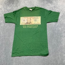 VTG The Hermitage Andrew Jackson T Shirt Adult Small 34-36 Green Hanes Tag