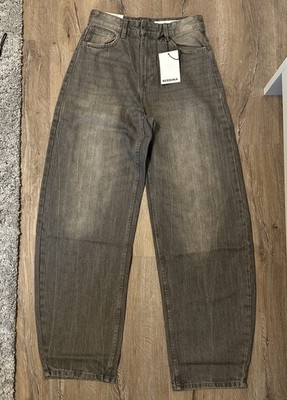 Bershka Wide Balloon Grau Jeans Gr. 36