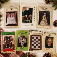 Vintage Christmas Craft Quilt Pattern Lot 7 Primitive Country Holiday Sewing