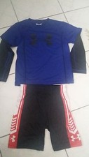 NWT LOT UA size 4 Boys UNDER ARMOUR shorts  long sleeve shirt heat gear