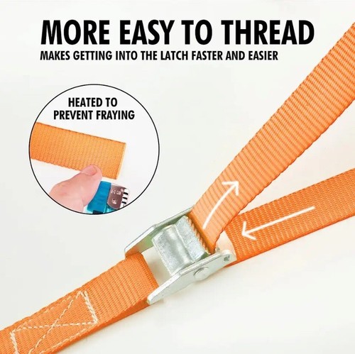 5M x 25mm Red Lashing Strap Cargo Tie Down with Cam Buckle - Kayaks Luggage - Bild 4 von 6