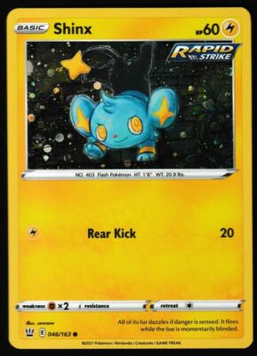Shinx Rapid Strike 046/163 Battle Styles Holo Near Mint NM Pokemon