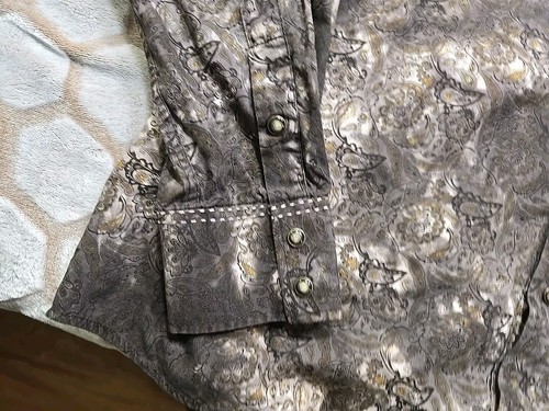 Rock & Roll Cowboy Pearl Snap Shirt Herren XL Langarm Tye-Dye mit Paisley - Bild 6 von 12