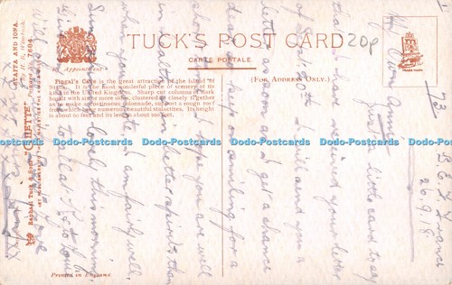R352636 Staffa Fingal Cave Tuck Oilette Postcard No 7684 - Picture 2 of 4