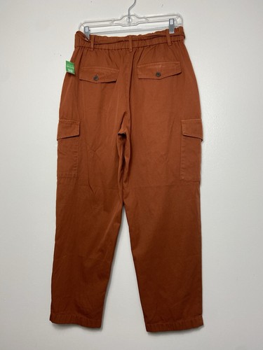 NWT Gap High Rise Straight Leg Pleated Cargo Pants Rusty Red Size 6 - Picture 3 of 9