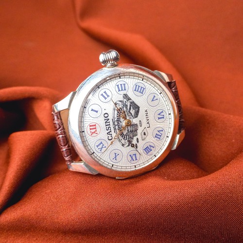 Swiss Watch LAVINA Marriage Vintage Men's Wrist Watch Casino Dial Serviced - Picture 9 of 13