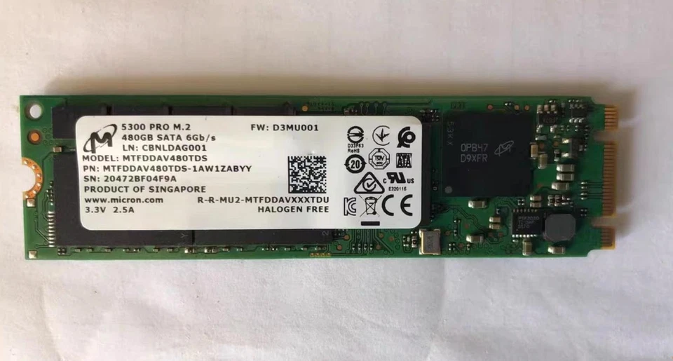 New Micron 5300 PRO 480GB M.2 SSD SATA 6Gb/s MTFDDAV480TDS-1AW1ZABYY - Image 2 of 3