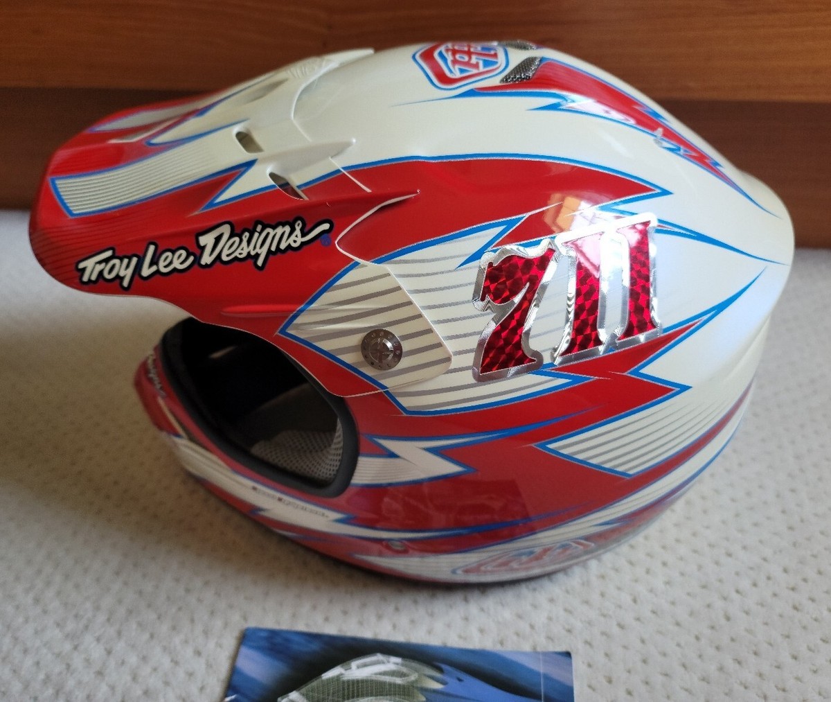 Troy Lee Designs SPEED EQUIPMENT red white blue Helmet & bag