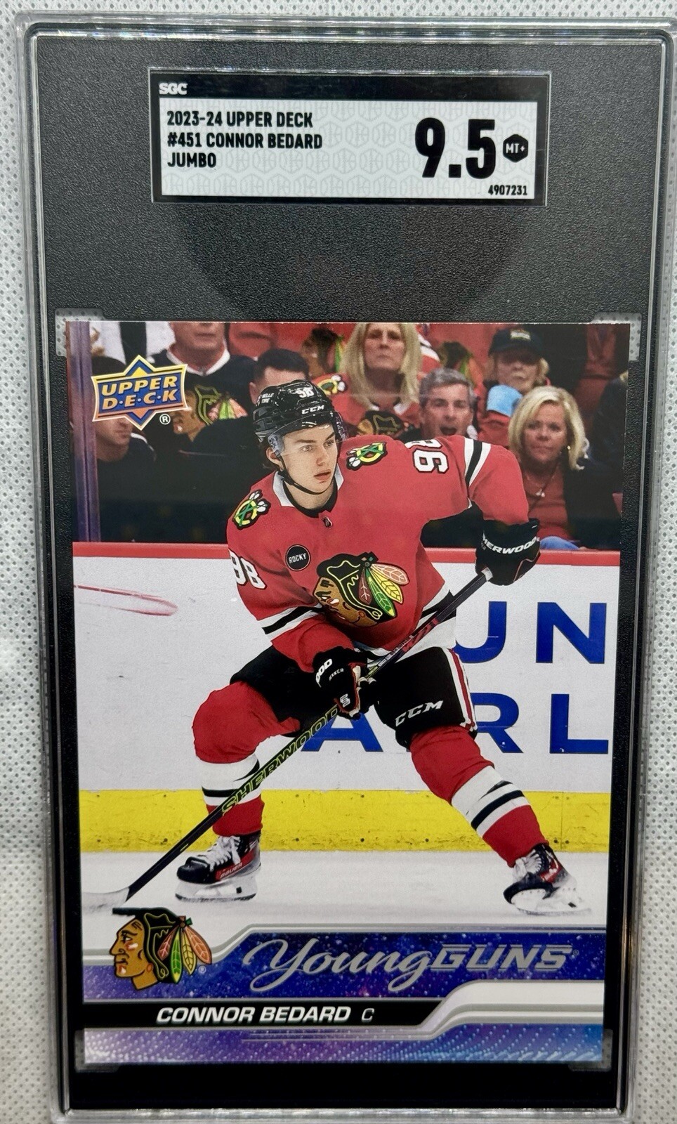 2023-24 Upper Deck Young Guns Jumbo #451 Connor Bedard RC Rookie SGC 9.5