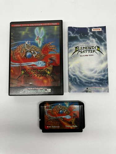 Elemental Master (Sega Genesis, 1993) Complete. CIB Mega Drive Japan