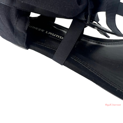 Chinese Laundry Women's Black Twill Sudoku Low Wedge Thong Sandal, Size 9 M - Picture 9 of 14