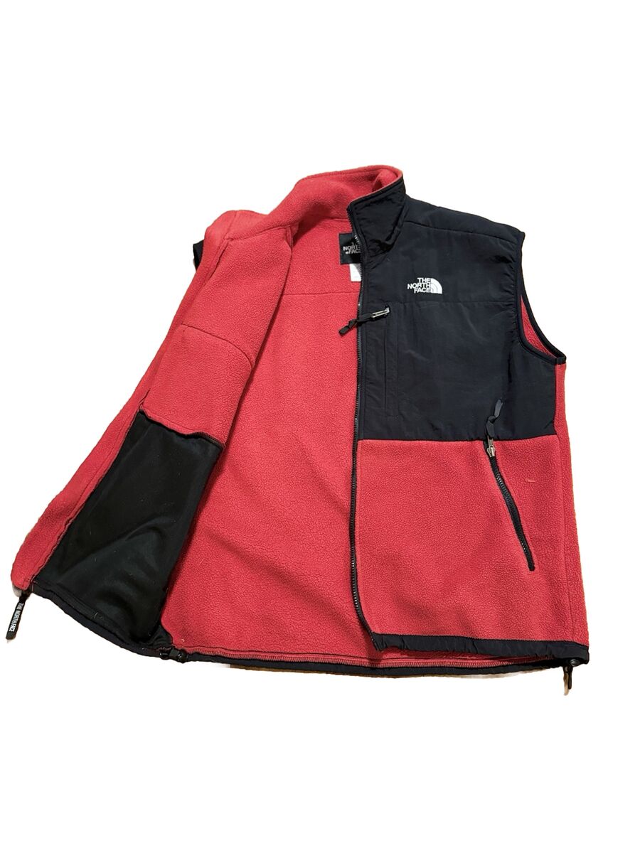 Vintage The North Face Denali Vest 90's Men Red Full Zip Vintage The North Face Denali Vest 90's Men Red Full Zip