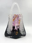 Vintage MCM Italian 14" Hand Blown Art Glass Murano Sommerso Handbag