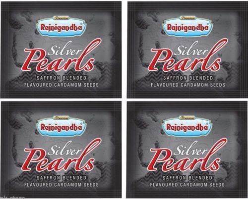 Rajnigandha 100 Pcs Silver Pearls Saffron Blended Flavoured Elaichi Cardamom