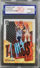 🔥Ja Morant Signed  2021  Donruss Optic T-Minus 3, 2, 1  w/COA RARE!