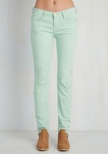 NWT Angry Rabbit Mint Green Jeans Womens 31 Skinny Made in USA Anthropologie
