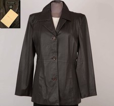 Nwt! Dialogue Dark Chocolate Brown Washable Leather Button Lined Jacket Coat 1x