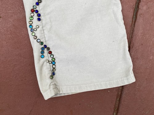1980s LEVIS 517 RHINESTONE CORDUROY PANT RH VINTAGE Y2K REWORK 31/32 x 32 USA - Picture 3 of 16