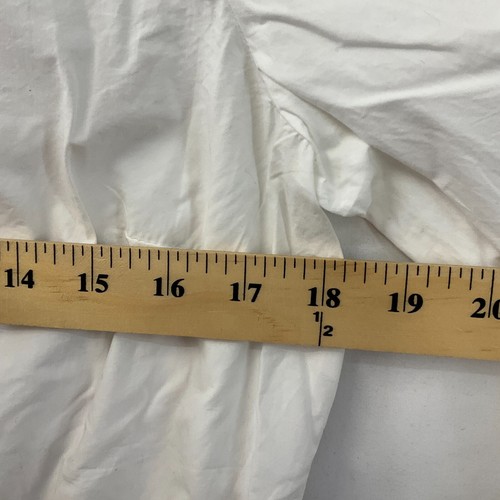 Ganni Poplin High Neck Shirt Womens Size M 6-8 White Cotton Long Sleeve Ruffle - Picture 8 of 21