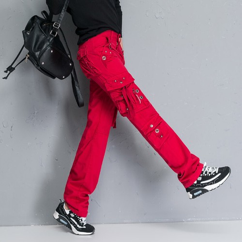 Damen mehrere Taschen Outdoor Wanderhose Cargo gerade Freizeit lange Hose - Bild 23 von 24