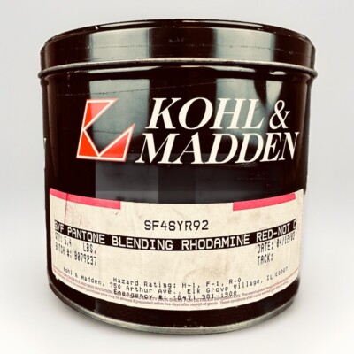 KOHL & MADDEN **RED** OFFSET PRINTING INK  5 LBS PANTONE BLENDING RHODAMINE RED