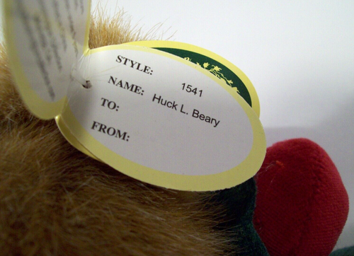 Peluche de oso de peluche Huck L. Beary 13" The Bearington Collection, #1541, con etiqueta - Imagen 4 de 4