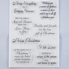 Words Merry Christmas Everything Peace Love Joy Clear Stamps for Card Making ...