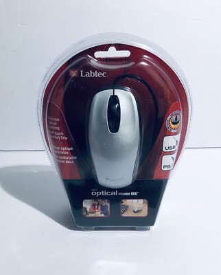 Labtec Optical Mouse 800-3 button Corded USB & PS/2 Adaptor Scroll Wheel Sealed