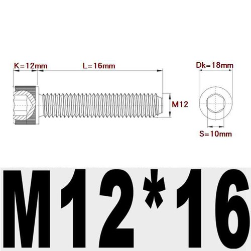 12,9 Güte hochfeste Innensechskantschraube schwarz M2/3/M4/M6/M8/M10/M12 - Bild 133 von 148