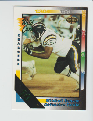 1992 Wild Card 10 Stripe #400 Mitchell Benson card, TCU Horned Frogs