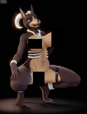Houndoom 1/12 Scale Resin Figure NSFW  Unpainted Model Kit