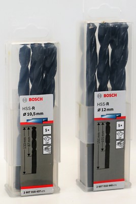 Metallbohrer Stahlbohrer Bohrer Set 5er Bosch HSS-R Ø 10,5 - 12,0 mm Bohrer-Satz