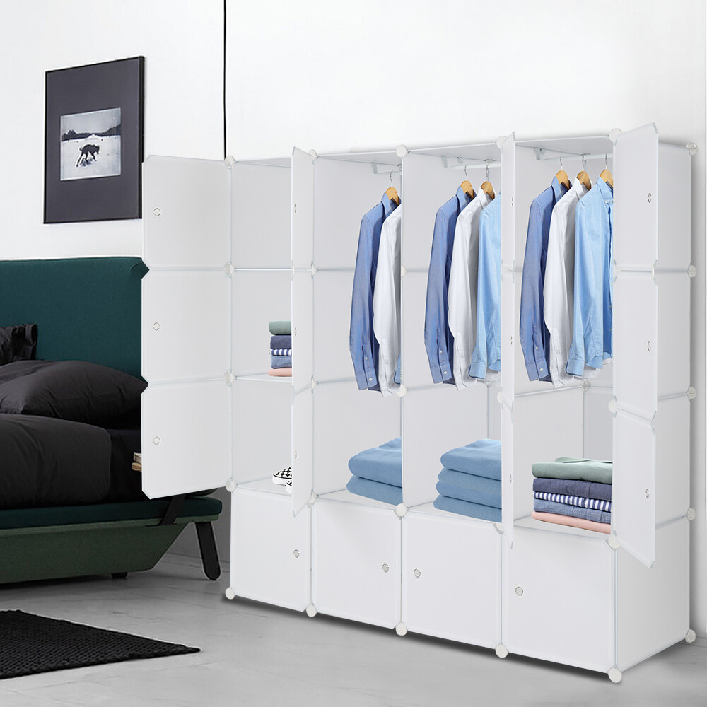 DIY Kleiderschrank Regalsystem Steckregal Garderobe Stapelbare Lagereinheit