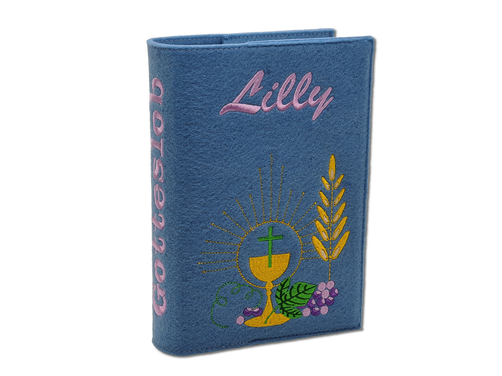 Gotteslobhülle - Gotteslob - Kelch - Wein - Filz - Name - Kommunion - Geschenk